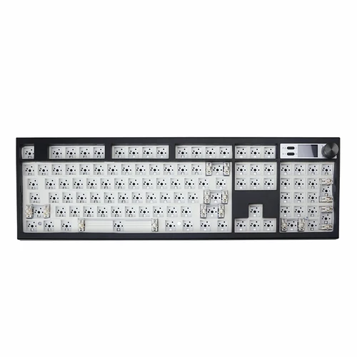 Kit de teclado mecánico GMK104, intercambiable en caliente, teclado para juegos compatible con bluetooth, estructura de junta retroiluminada a través de pantalla