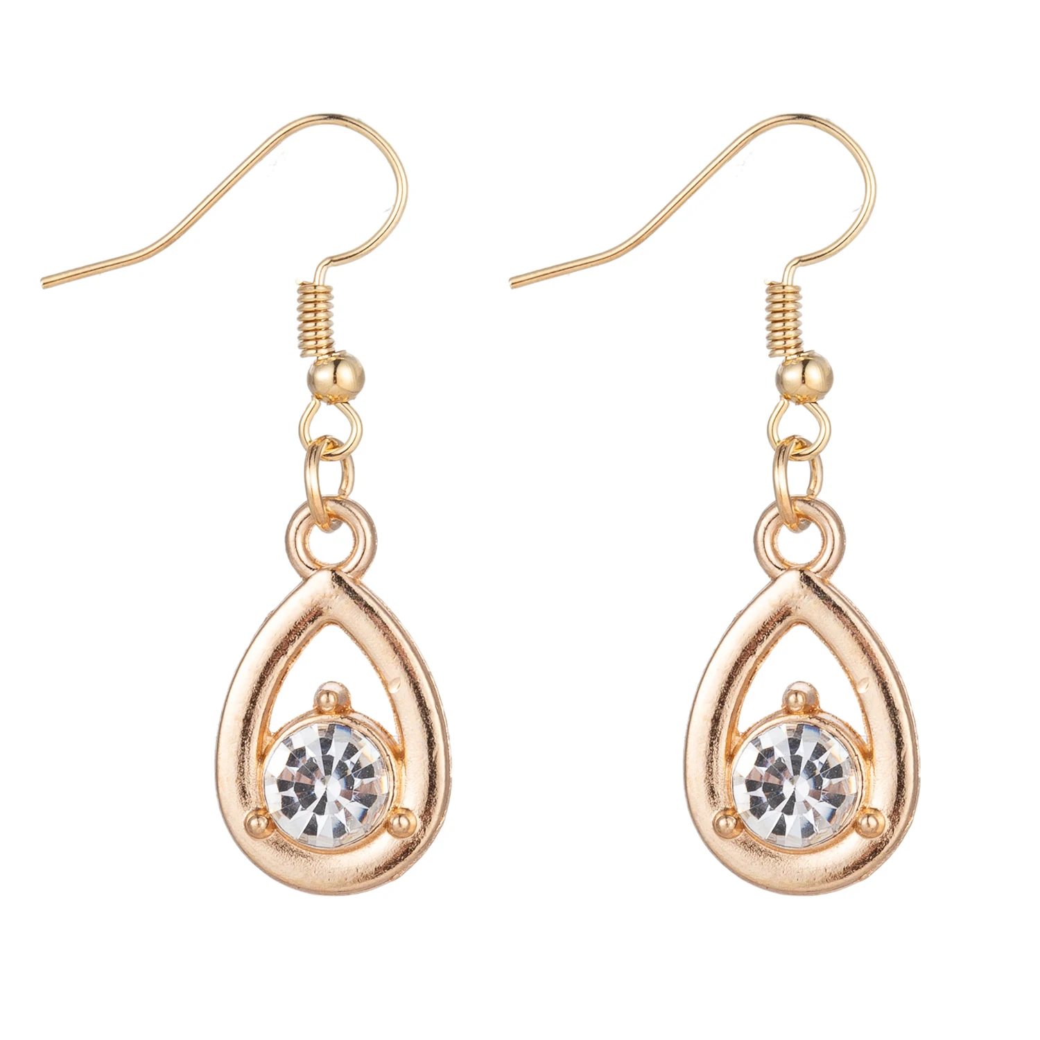

Fashion Love Heart Water Drop Earring for Women Golden Crystal Earrings Wedding Jewelry