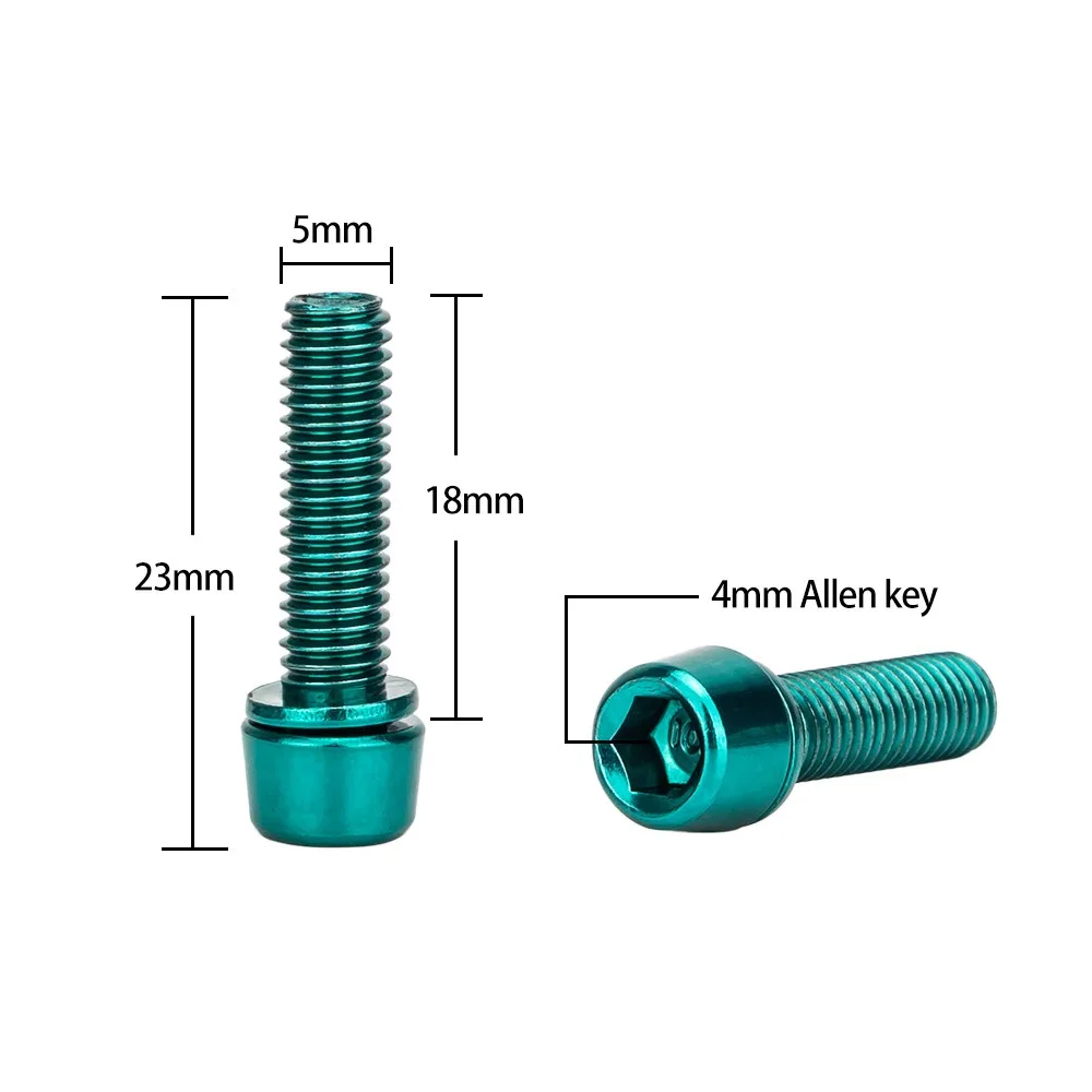 Tornillos para manillar de bicicleta de M5 x 18mm, acero inoxidable, 6 piezas