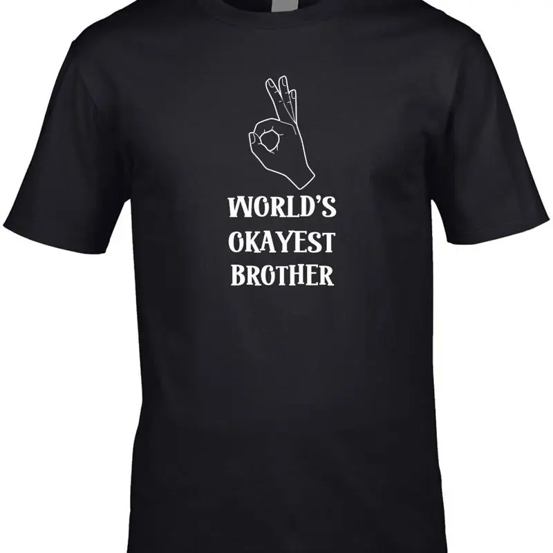 Worlds Okayest Brother Mens Kids T Shirt Best Funny Birthday Bro Big Little
