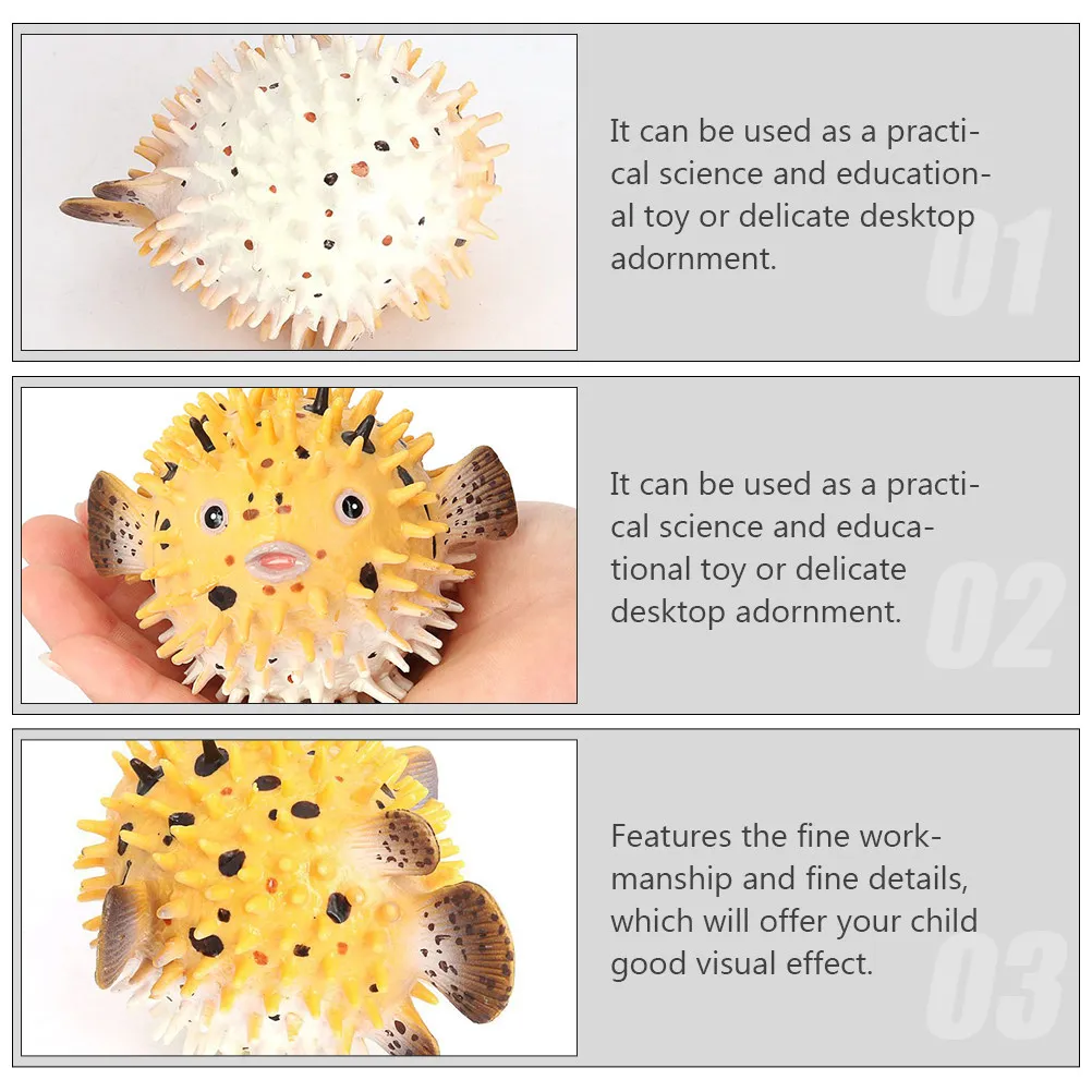 1Pcs Simulated Ocean Porcupine Fish Marine Animal Decorative Desktop Learning Cognition Display Ocean Animal-Shaped Model