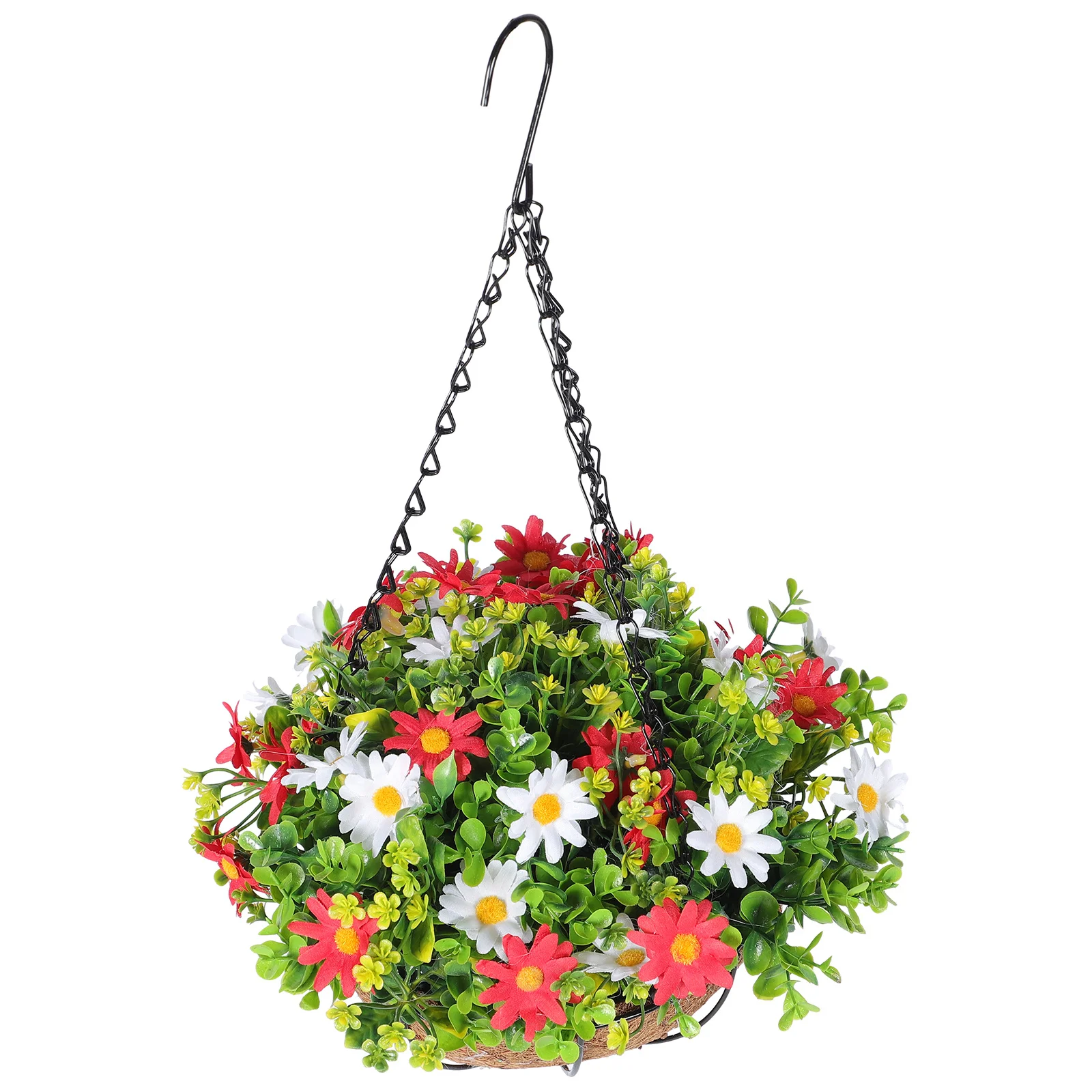 

Artificial Hanging Flower Basket Premium Wear Resistant Garden Ornament Indoor Outdoor Hanging Planter Balcony Fake Flower Pot
