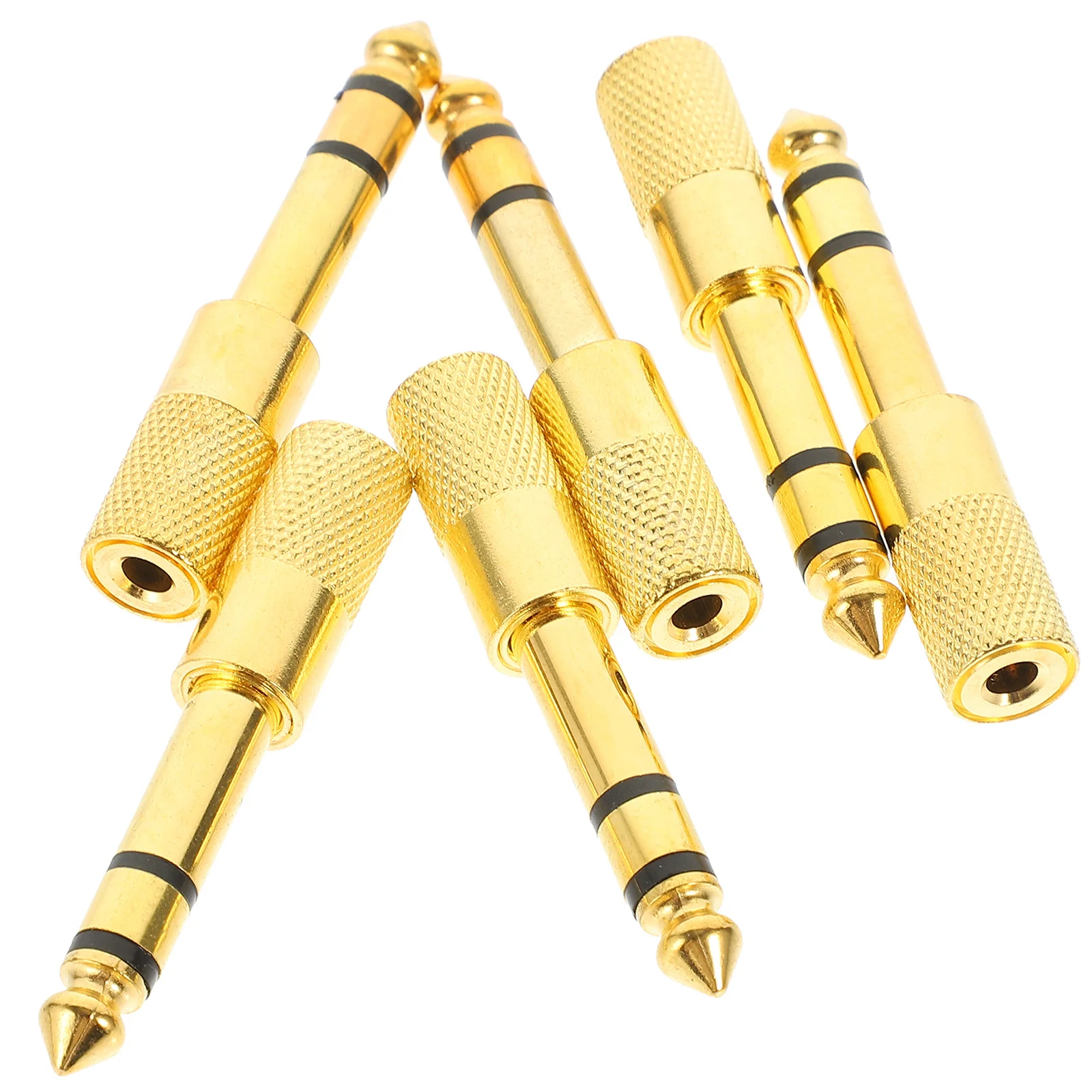 

6Pcs 6.35mm Male to 3.5mm Female Audio Adapter Headphone Jack Converter Grip Treads Design for Easy Plugging and Unplugging