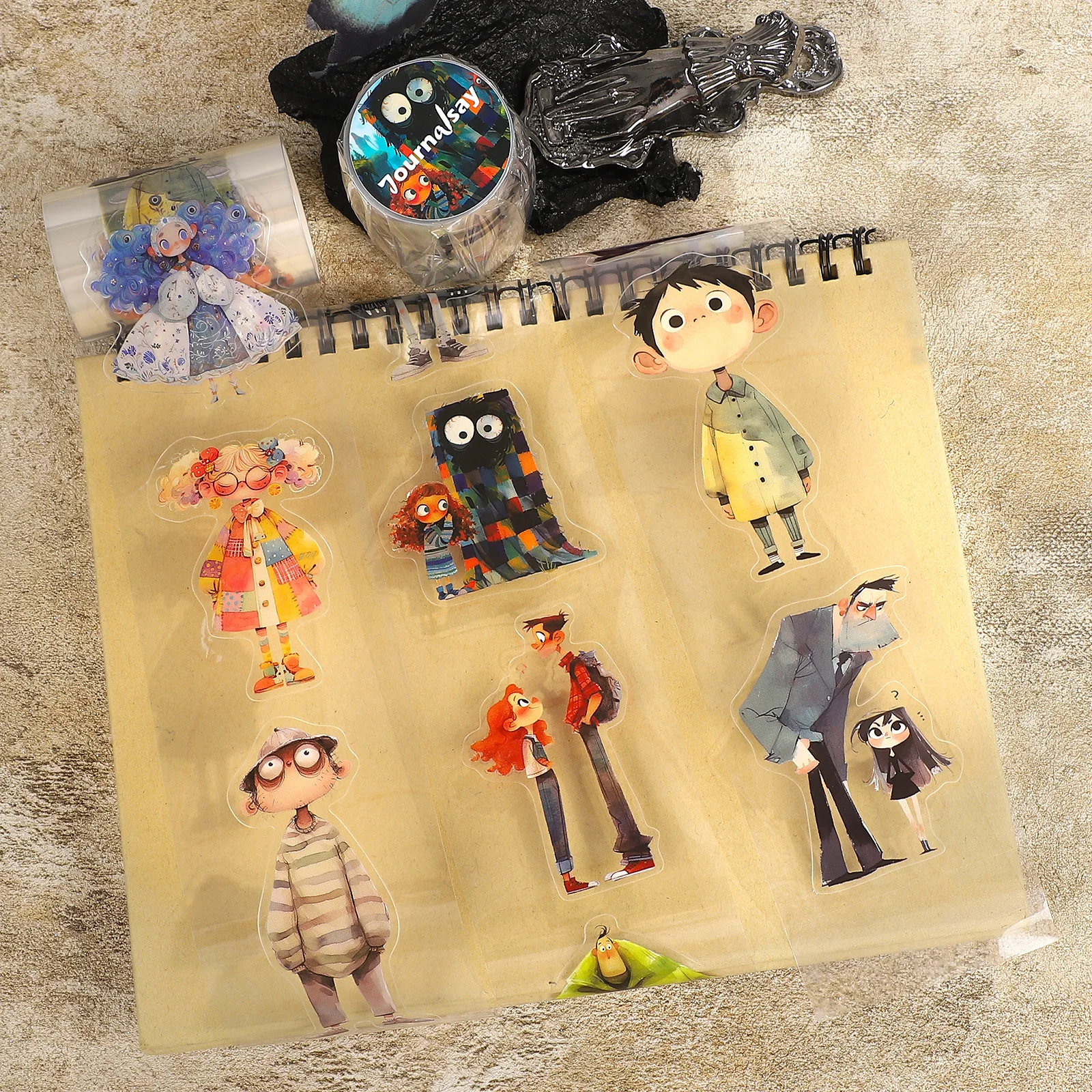 60mm*200cm Vintage Individuality Character Landscape PET Tape Creative DIY Journal Material Collage Scrapbooking Stationery