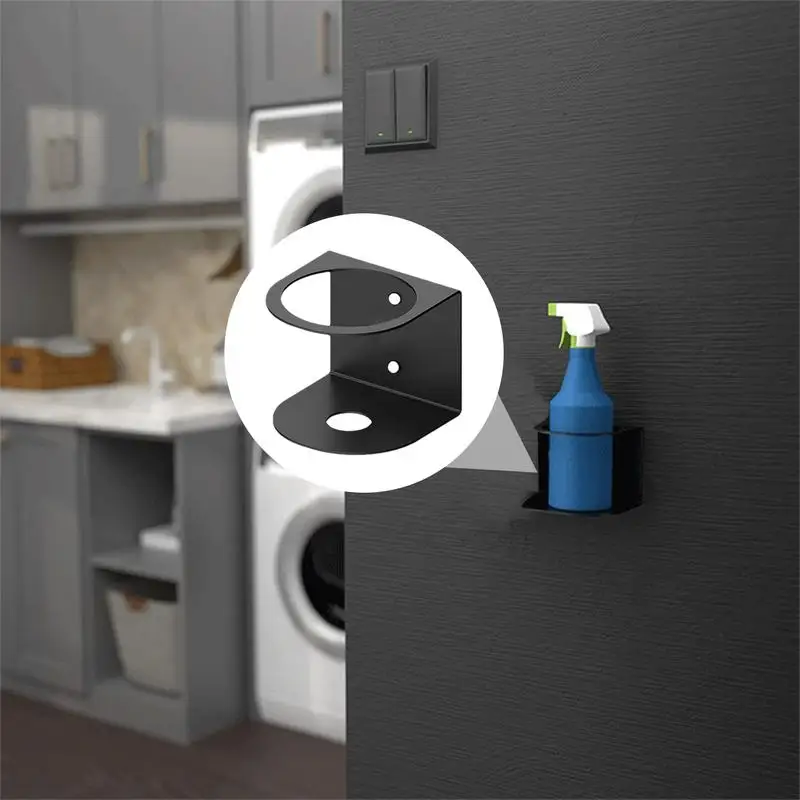 Spray Bottle Holder Wall Mount Steel Spray Can Holder Wall Mount All-Purpose Paint Bottle Organizer Wall Mount Bracket Tool