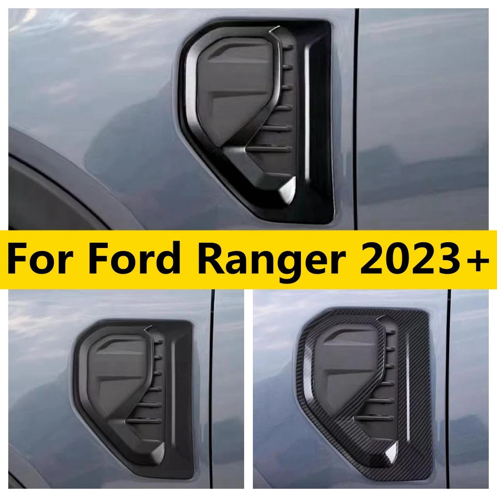 

ABS Carbon Car Side Logo Cover Trim Front Side Air Vent Fender Guards Grille Covers Trims Car Styling For Ford Ranger 2023 2024