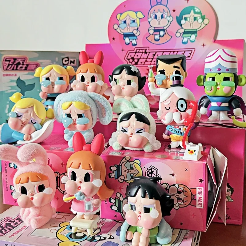 

POP MART CRYBABY X Powerpuff Girls Series Blind Box Toys Guess Bag Mystery Box Mistery Caixa Action Figure Surpresa Cute Model