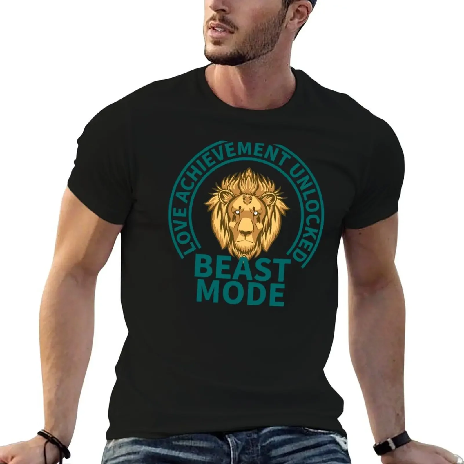 Love Achievement Unlocked: Beast Mode T-Shirt man t shirt summer tops t shirt men 100℅ cotton