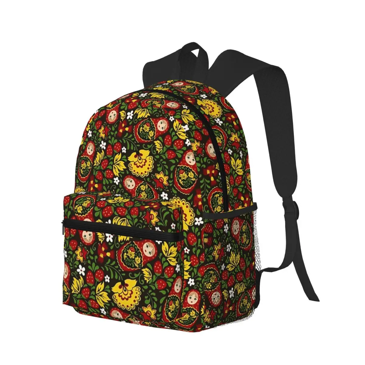 

Russian Matryoshka Folk Art Babushka Dall Student Backpack School Bag Hiking Travel Daypack for Men Women Bookbag Shoulder Bags