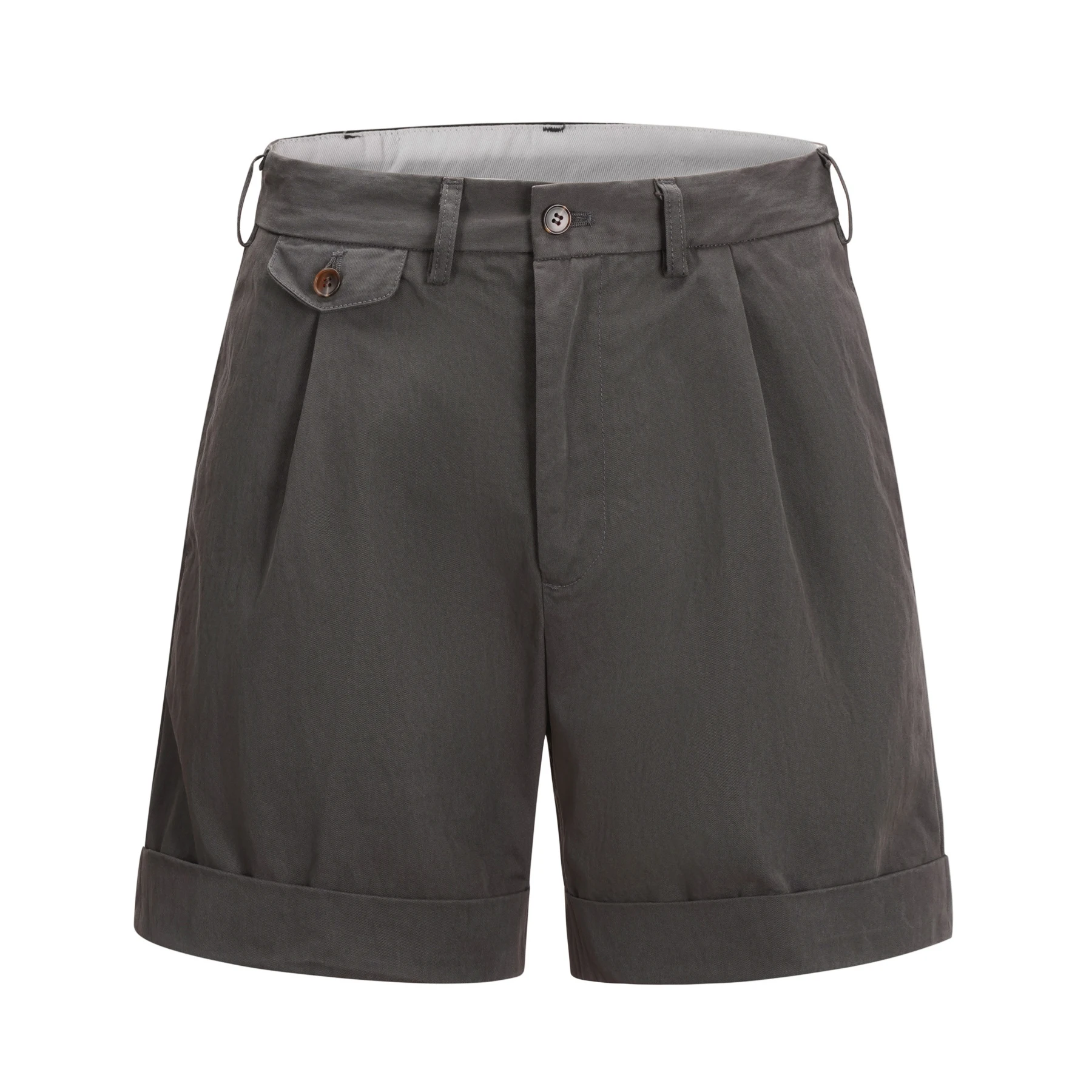 

Мужские ретро-шорты с плиссировкой в стиле Old Money: классические, с плоским передом, широкими штанинами, свободного кроя, с эластичным поясом, прямые, деловые