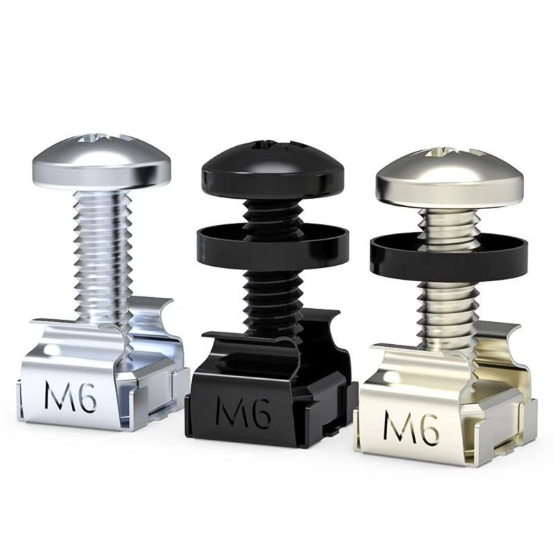 U75B High Quality Carbon Steel Cage And Screws Set Made or Rack Mount Server Cabinet Shelves Routers Mounting Screw