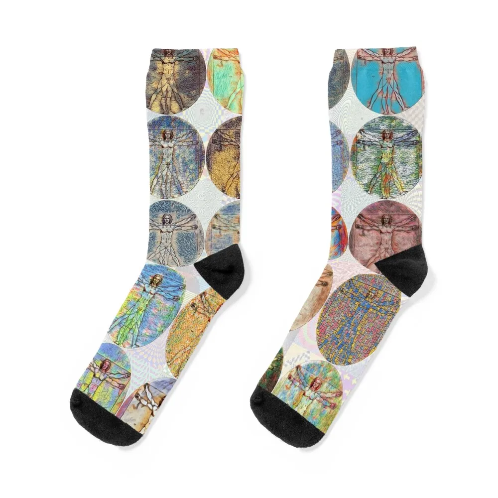 

Vitruvian Man Socks luxe warm winter cute ankle Socks For Men Women's