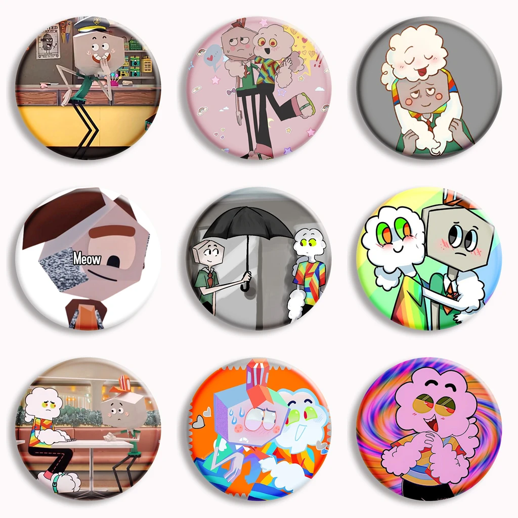 Larry x Mr small Anime Soft Button Pin Gumball Creative Brooches Badge Bag Decor Accessories Fans Collect Friends Gifts
