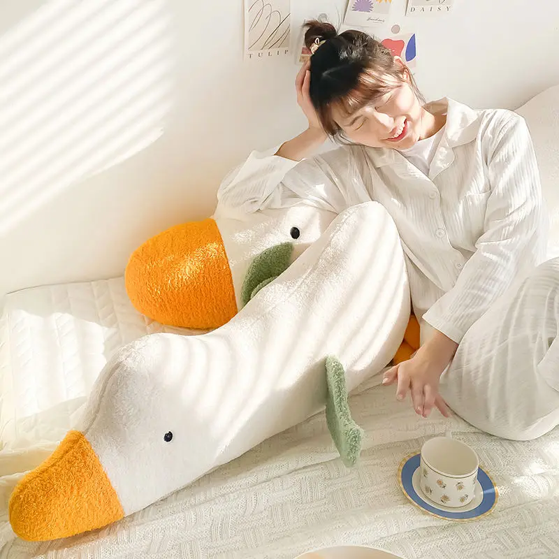 

Cute White Goose Bedhead Plush Cushion Girls Sleeping Throwing Pillow Super Soft Animal Fox Removable Bedroom Backrest Pillow