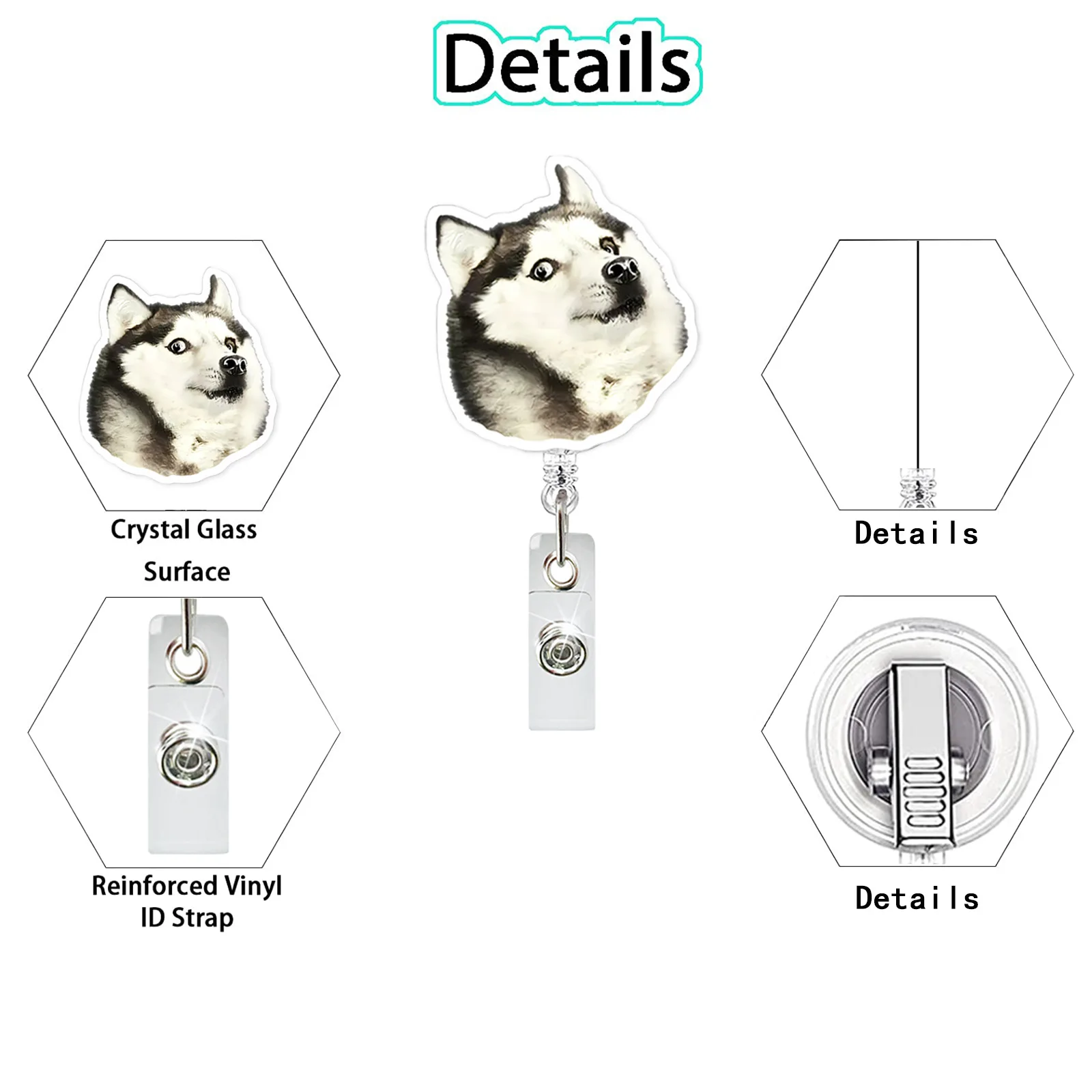 Funny Cat Expression Retractable Hospital Nurse Badge Holder Reel Cute Cartoon Meow Id Tag Work Card Holder Keychains