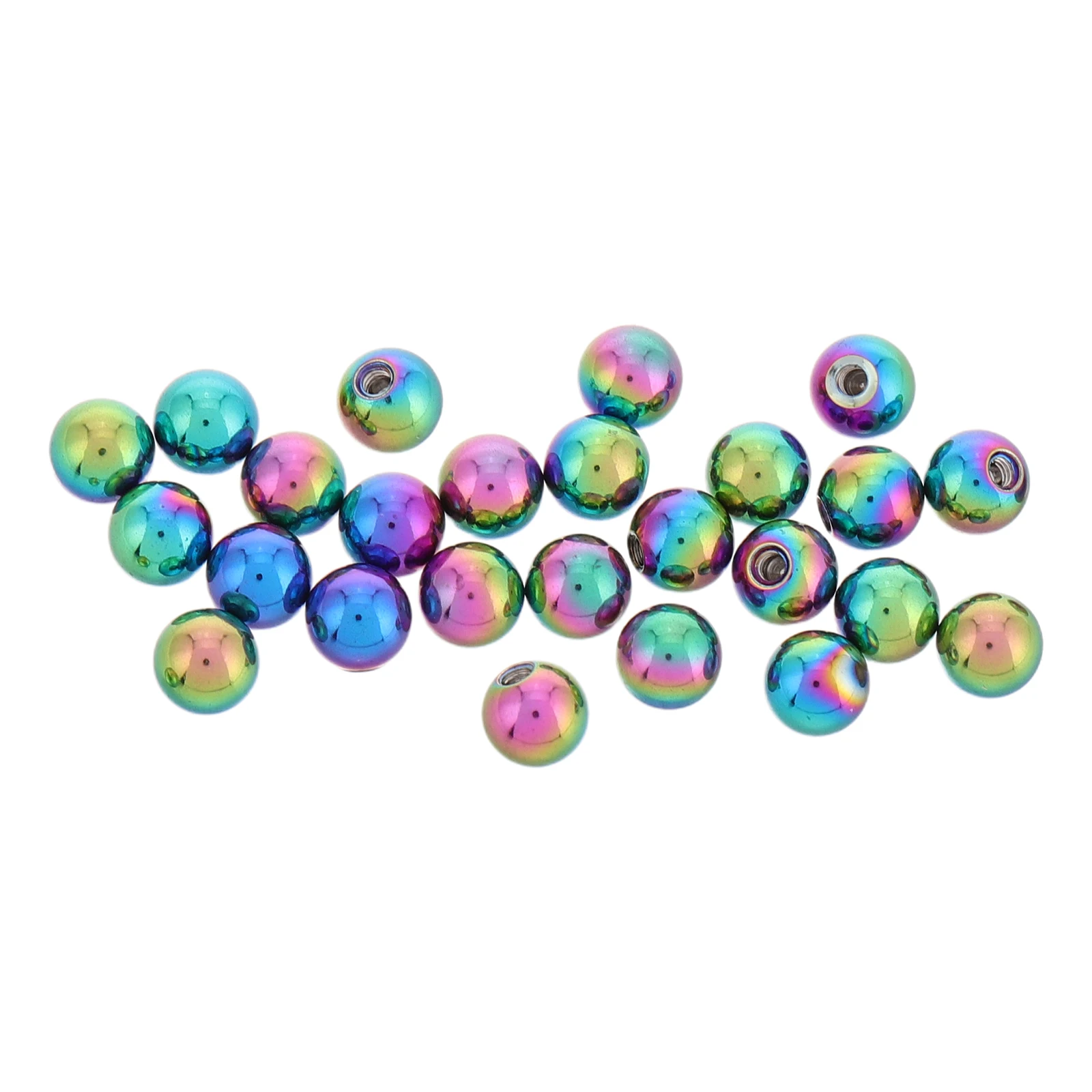 

25pcs Round Loose Beads for Piercing Replacement Balls Durable Steel Craft Spacer Stylish Lip Tongue Belly Button Piercing