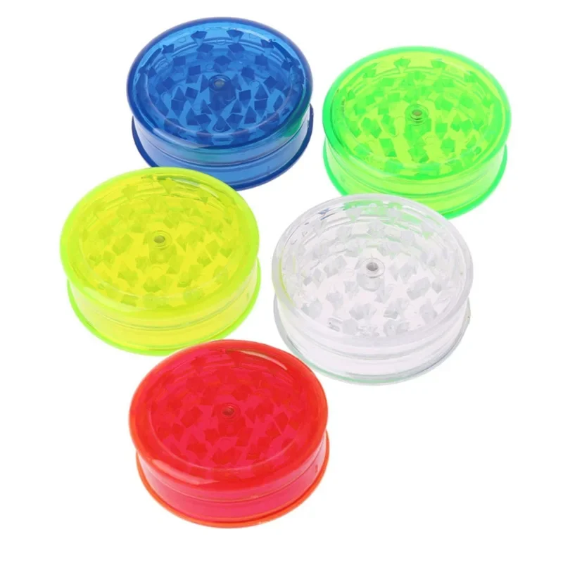 60mm Plastic Tobacco Herb Grinder Smoking Accessories 3 Layer Round Shape Hand Spice Crusher