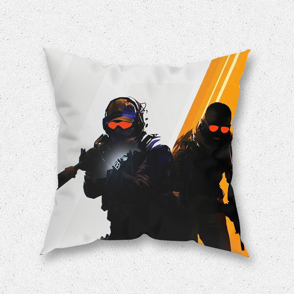 Game C-Counter S-Strike Cs Go Pillow Case For Home Bedroom Room Decoration Living Room Sofa Cushion Cover Suitable