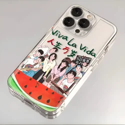 Koear Viva La Vida Twinkling Watermelon Clear Soft Case protection for iPhone 15 14 13 12 11 14 Pro Max X 7 8 Plus XS XR Coque