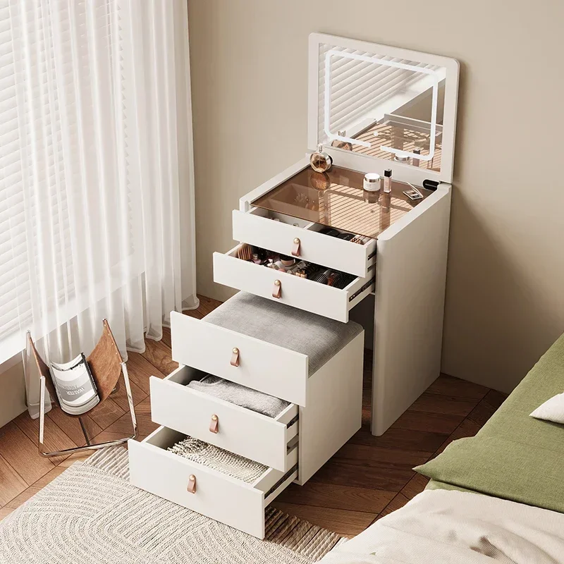 

Bedside Table Dresser Makeup Modern Nordic Furniture Chair Bedroom Luxury Set Girls Salon Dressing Organizer Vanity Minimalist