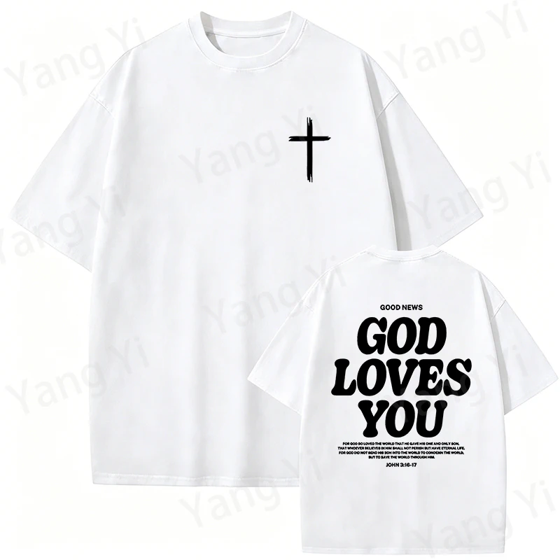 Modisches Unisex-T-Shirt mit christlichem Design-Print, für Männer und Frauen, Sommer-Freizeitoberteil, Paar-Mode, Streetwear-T-Shirt – Detail 12