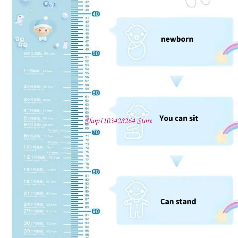 

Baby Height Ruler Measuring Mat Soft Lightweight Foldable for Infants Kids Room