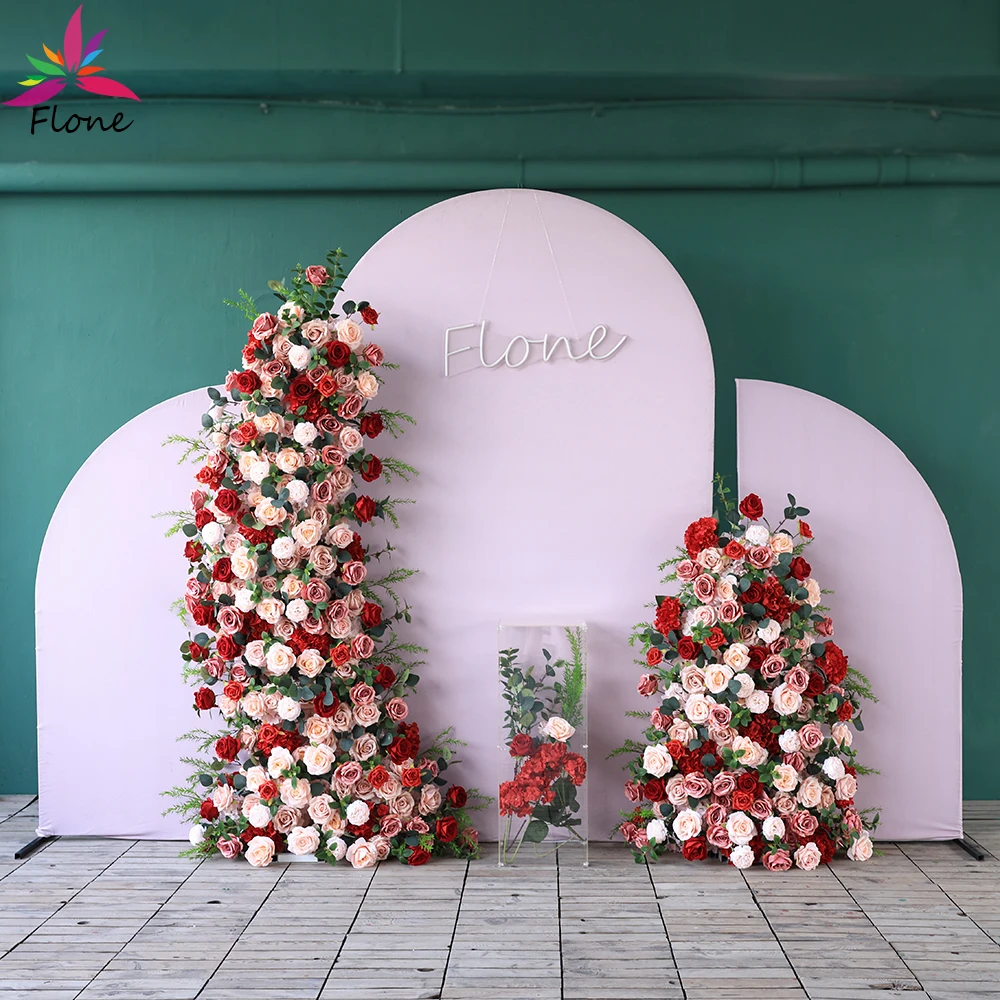 

Wedding Decoration Christmas Party Artificial Flowers High Quality Red Pink Kunstbloemen KT Board Floral Arrangements HY2315