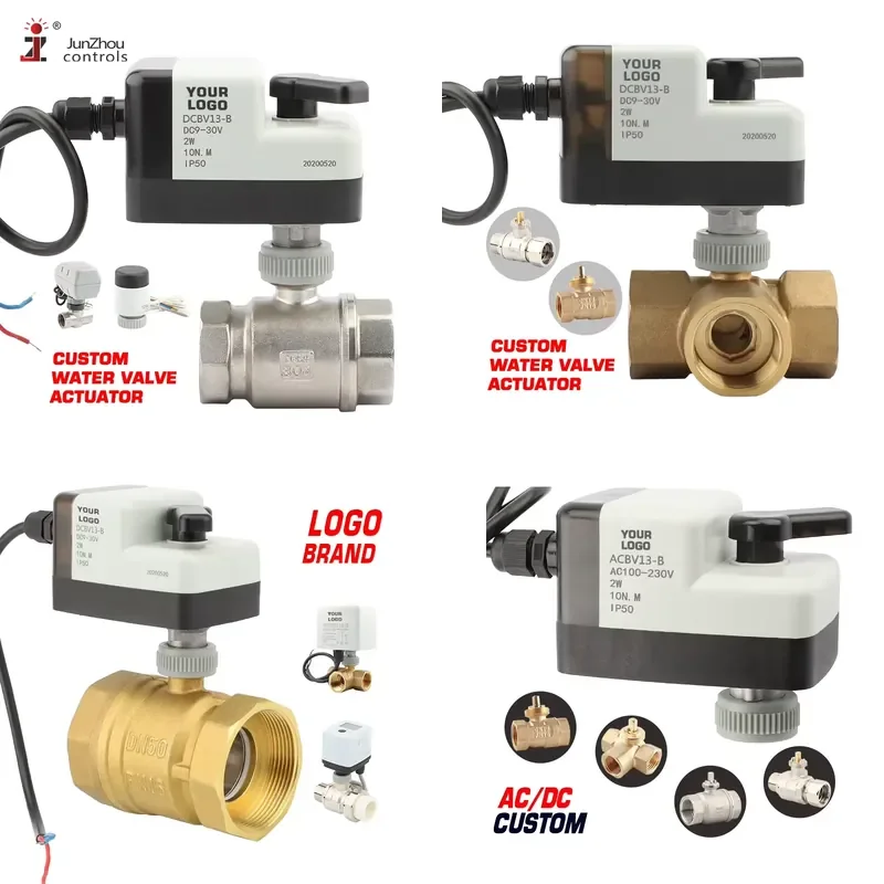 Junzhou BV13 12V 24V 220V Control Valve Motorized Actuator On-Off Electric Water Flow Control DN25 1