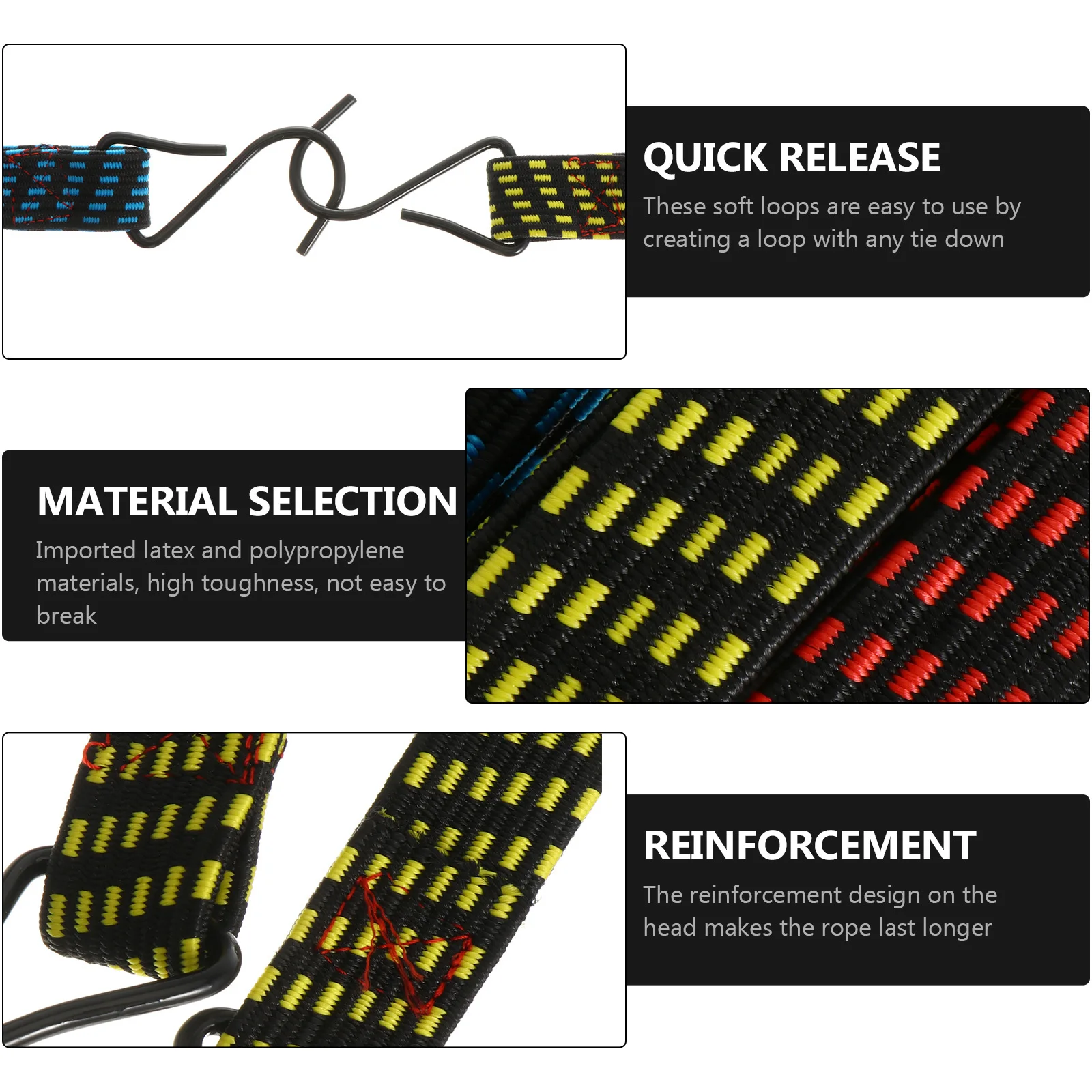 

4Pcs Cargo Binding Strap Heavy Load Tensioner Belt Quick Release Fastening Motorcycle Trunk Elastic Cord Cargo Binding Belt