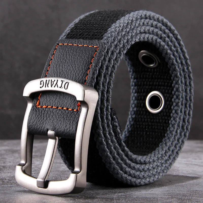 Belt, men's canvas buckle belt, casual work pants belt, young people's trend pants belt, versatile student trend fashion belt