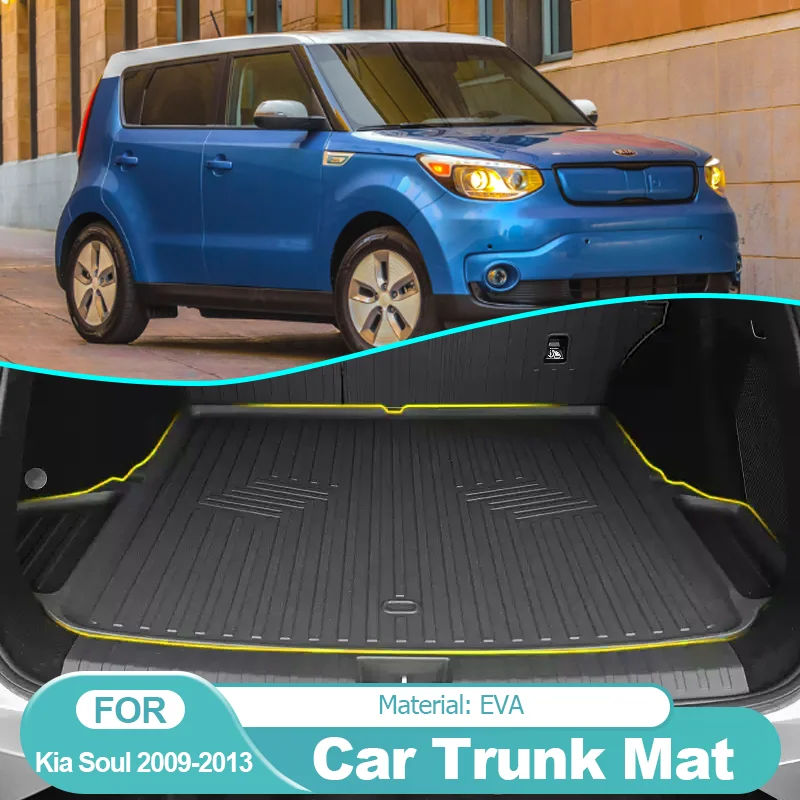 for Kia Soul AM 2009~2013 2012 2010 2009 EVA Car Rear Boot Cargo Liner Tailored Trunk Mat Floor Tray Carpet Pad Car Accessories