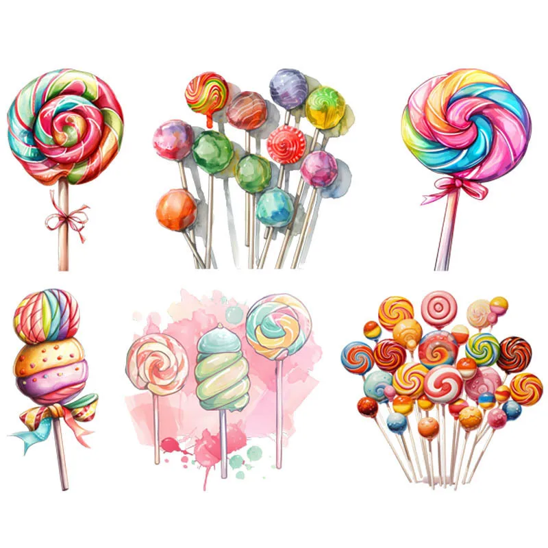 22cm cartoon lollipop cute children's clothes accessories ironing decal heat transfer printing DTF vinyl patch washable printing