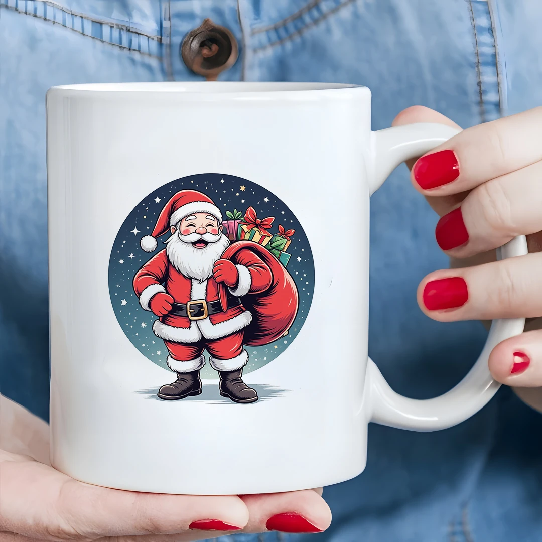 كوب سانتا كلوز كرتوني سعة 11 أونصة + هدية عيد الميلاد الإبداعية للأطفال كوب قهوة مكتب عائلي ضروري لعيد الميلاد #5