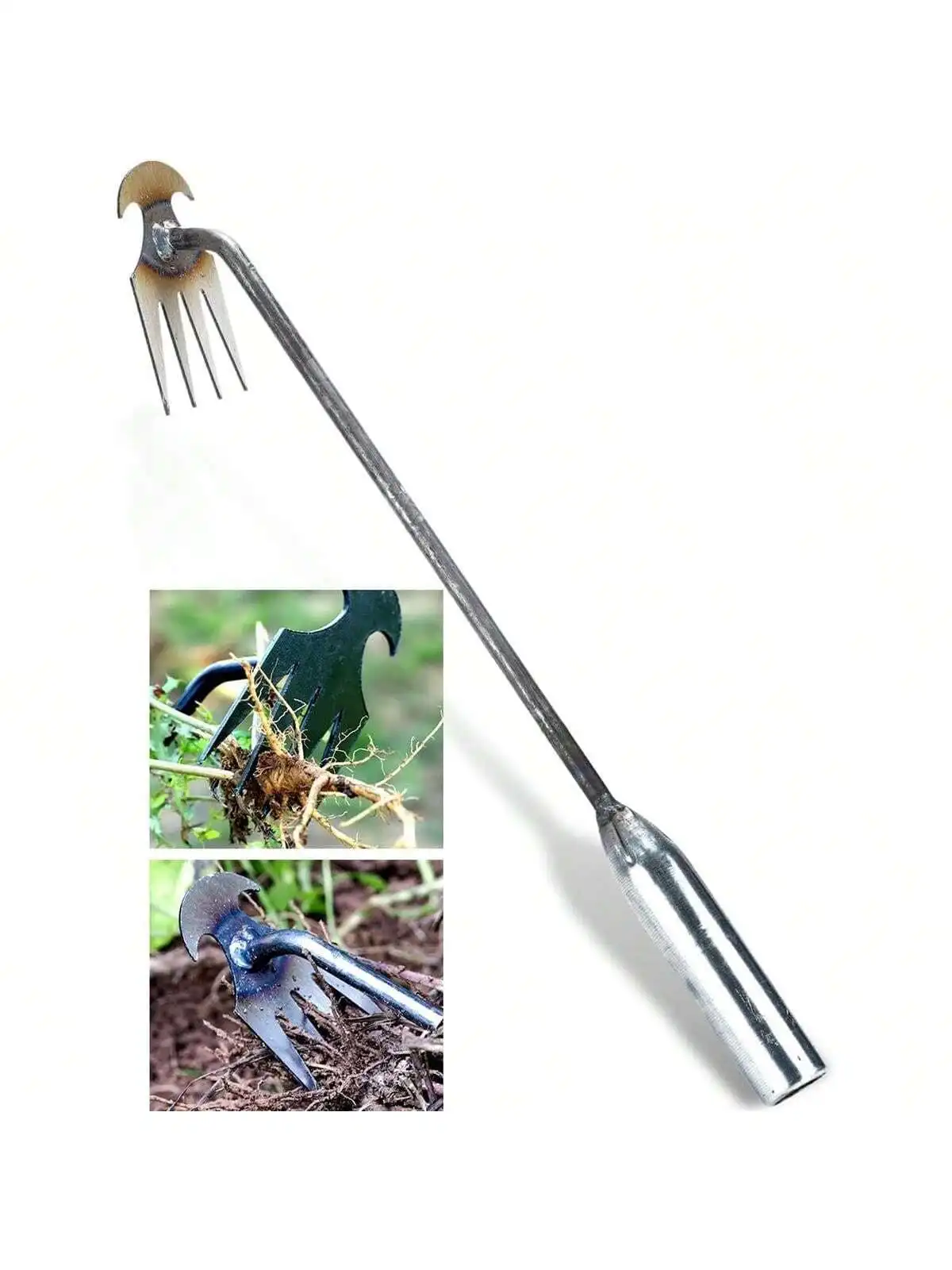 

4 Teeths - Multifunctional Hand Weeder for Garden - Durable & Portable Garden Weeding Tool for Vegetable Gardening & Farm Planti