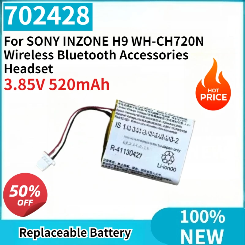 

Brand New 702428 3.85V 520mAh Replaceable Battery for SONY INZONE H9 WH-CH720N Wireless Bluetooth Accessories Headset