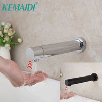 KEMAIDI Bathroom Wall Mount Sensor Faucet Automatic Hands Free Touch Sensor Mixer Chrome / Black Bathroom Sink Tap Faucets