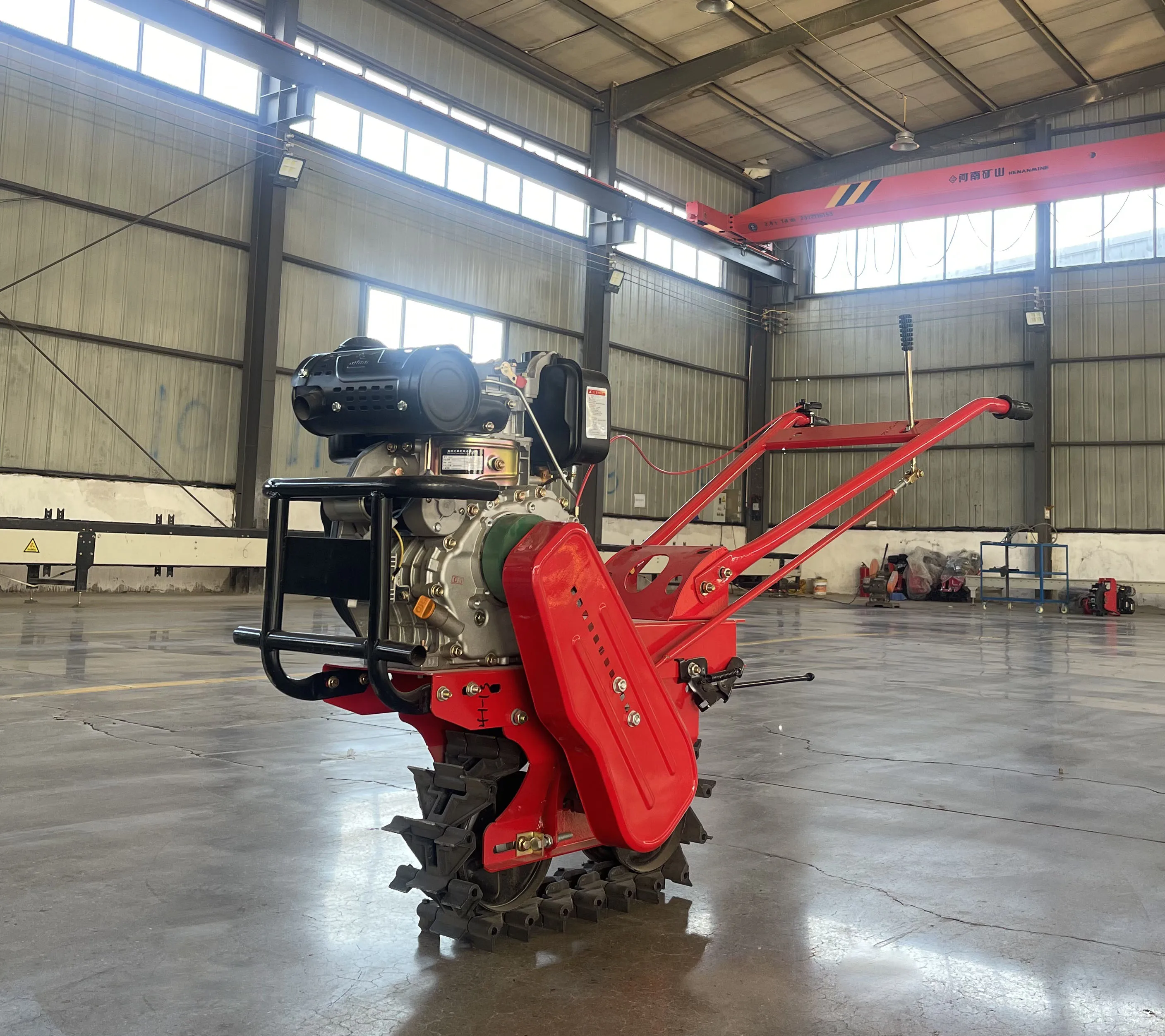 6 Hp Diesel Single Chain Rail Micro Power Cultivator For Agricultural Tillage Turning Ploughs