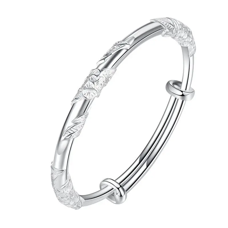 Chinesisches Retro-Push-Pull-Armband aus reinem Silber, geeignet für süße und elegante Mädchen, ein luxuriöses Geschenk für Freundinnen