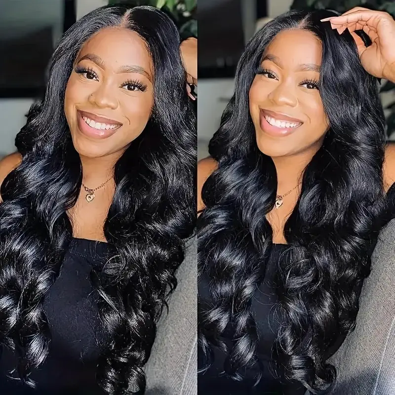 Rosabeauty 32Inches HD 13X6 Lace Frontal Human Hair Wigs Body Wave 13X4 Transparent Lace Front Glueless Water Wave 250 Density