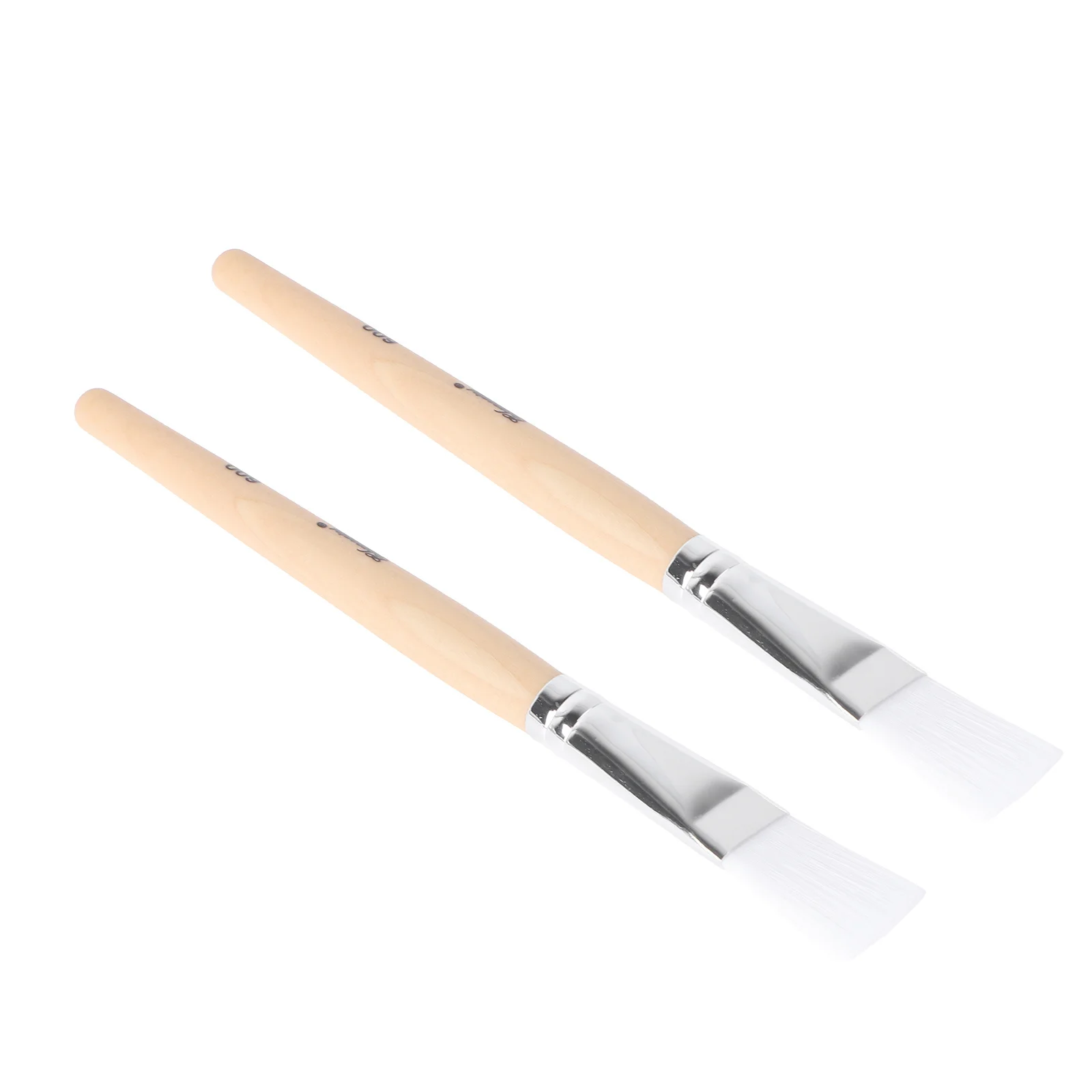 Brosse pour masque Facial, manche en bois, applicateur de maquillage réutilisable pour masque de boue, Lotion pour le corps, outil hygiénique facile à nettoyer, 2 pièces