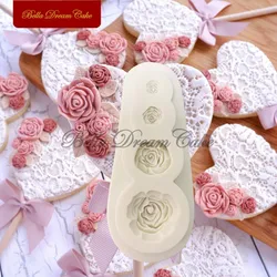 3d Rose Bloem Siliconen Mal Chocolade Fondant Cupcake Mal Diy Klei Hars Model Valentijnsdag Cake Decoreren Gereedschap Bakvormen