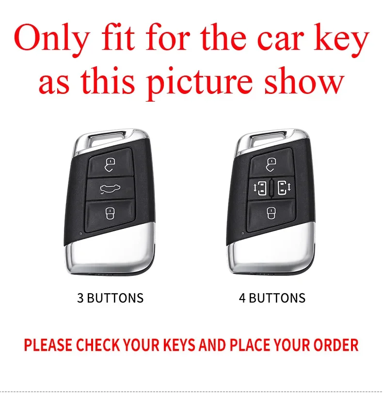 Zinc Alloy + Silicone Car Key Case for VW Volkswagen Magotan Passat B8 Touran L Golf - Jia Lv Sharon Kailuway Matwe Skoda Superb