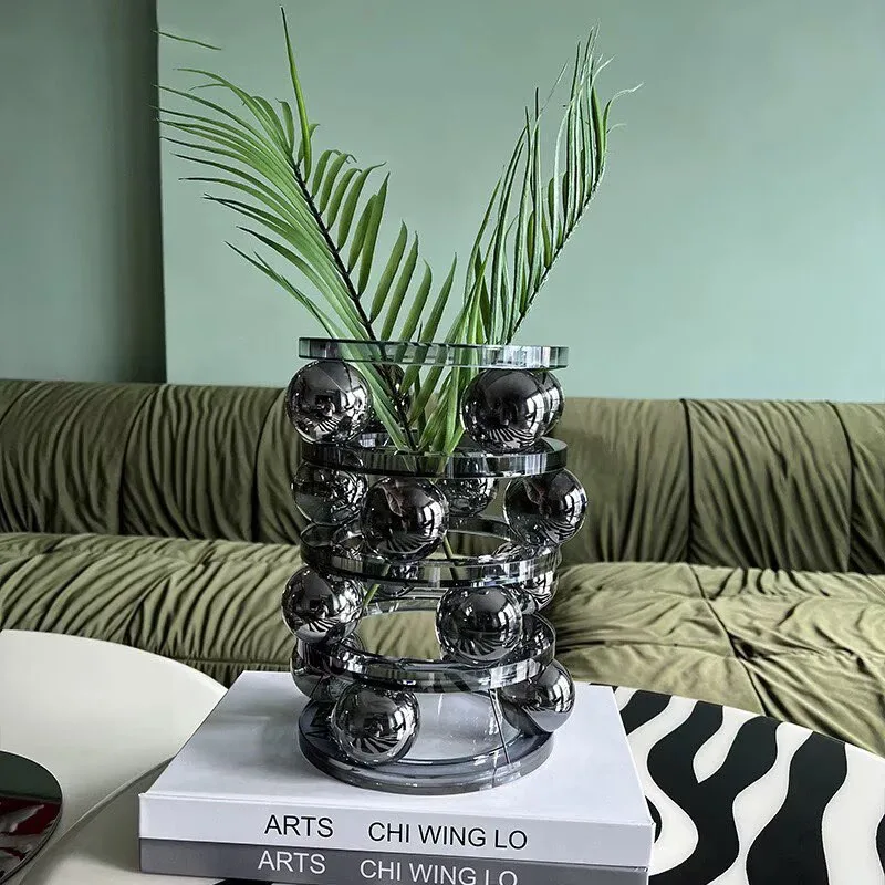 

Nordic ornament Luxury Creative Crystal Multi Ball Stacked Flower Ornament Office Living Room Bedroom Home Vase Decoration