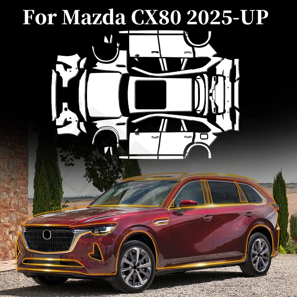 

For Mazda CX80 CX-80 2025-UP Anti-scratch TPU Paint Protection Film Pre-cut PPF Car Body Clear Kit Resistant Bra Invisible Cover
