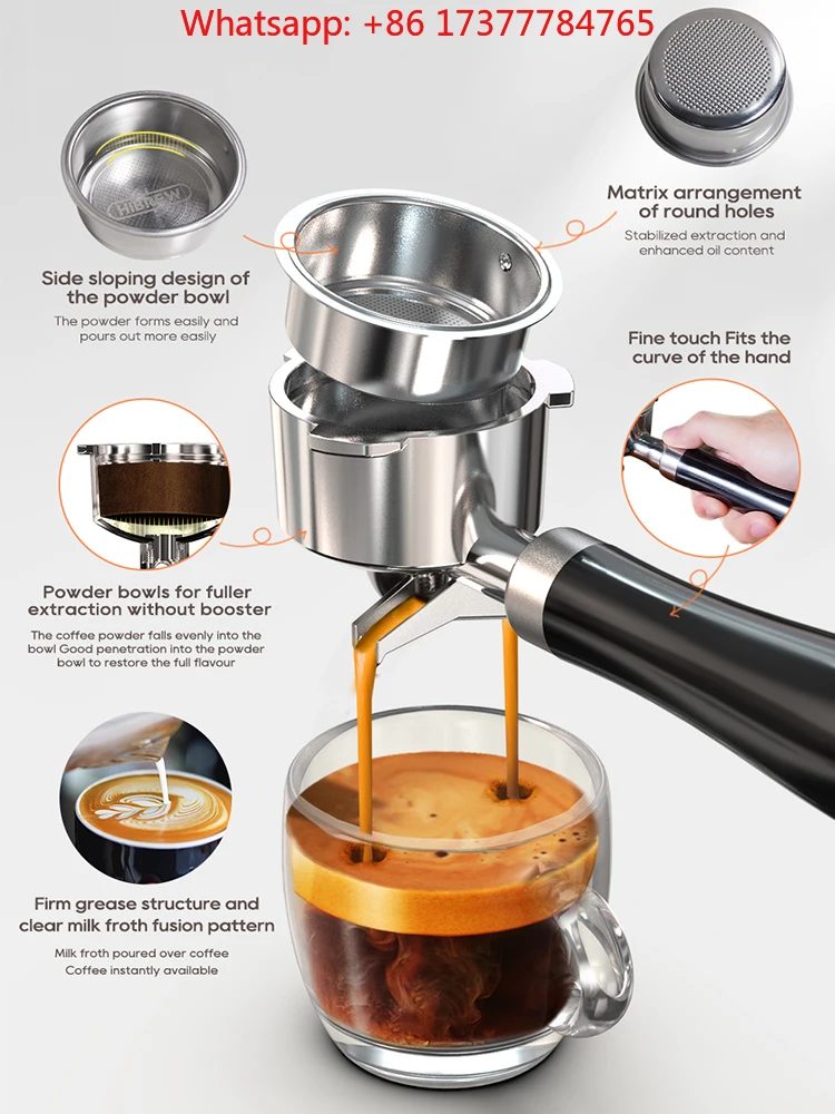Temperature Adjustable 20Bar Semi Automatic Coffee Machine Cold/Hot Super Slim Cappuccino Maker