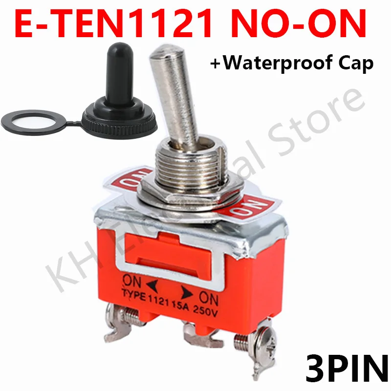 

5pcs 15A 250V SPST 2 Terminal ON OFF Toggle Switch with waterproof cap