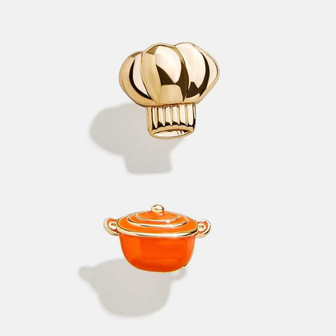 Food-Shaped Dangle Earrings, 14K Gold Plated