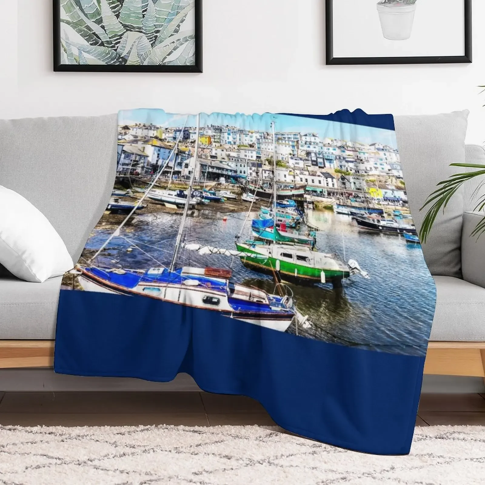 Brixham Harbour, Devon Throw Blanket For Baby Weighted Blankets