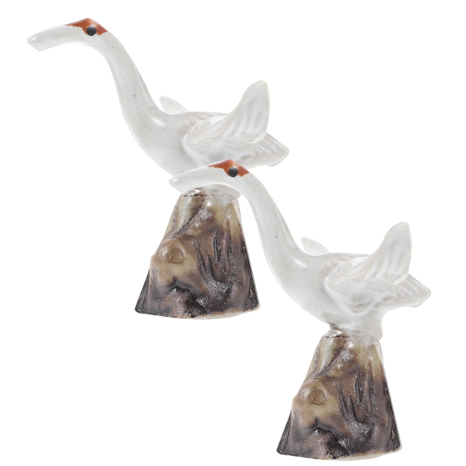 

2Pcs Crane Decorations Bonsai Mountain L scapes Fish Tank Accessories Aquarium Rockery Shangshuishi Ceramic naments Gardening