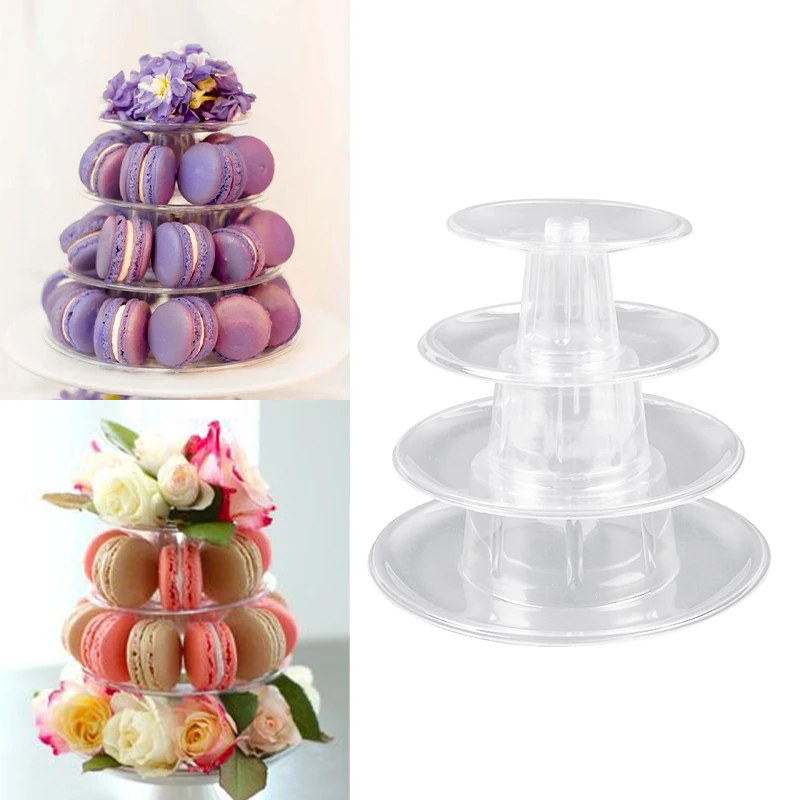 

4/6/10-Tier Macaron Display Rack PVC Material Small Cake Dessert Tower Dessert Rack Baby Display Wedding and Birthday PartyDecor